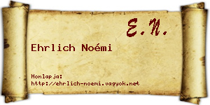 Ehrlich Noémi névjegykártya